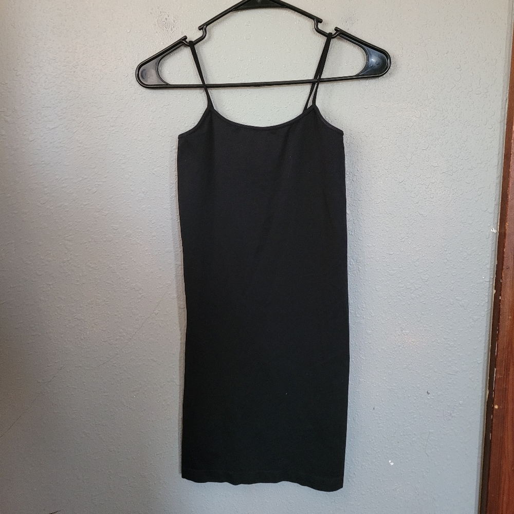 Dynamic Black Slip Dress Women's One Size